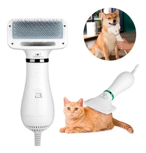 Cepillo Secador para Perros y Gatos 2 en 1 - Secado Rápido, Silencioso y Desenredador Profesional