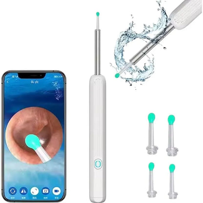 Limpiador de Oídos Inteligente con Cámara HD y WiFi - Endoscopio Auditivo 5MP Visión 360° y Multiusos