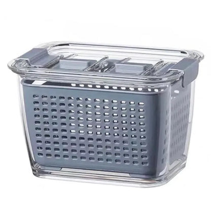 Canasta Conservadora Compacta 3 en 1 (1.7 L) – Lavado, Drenaje y Frescura para Frutas y Vegetales