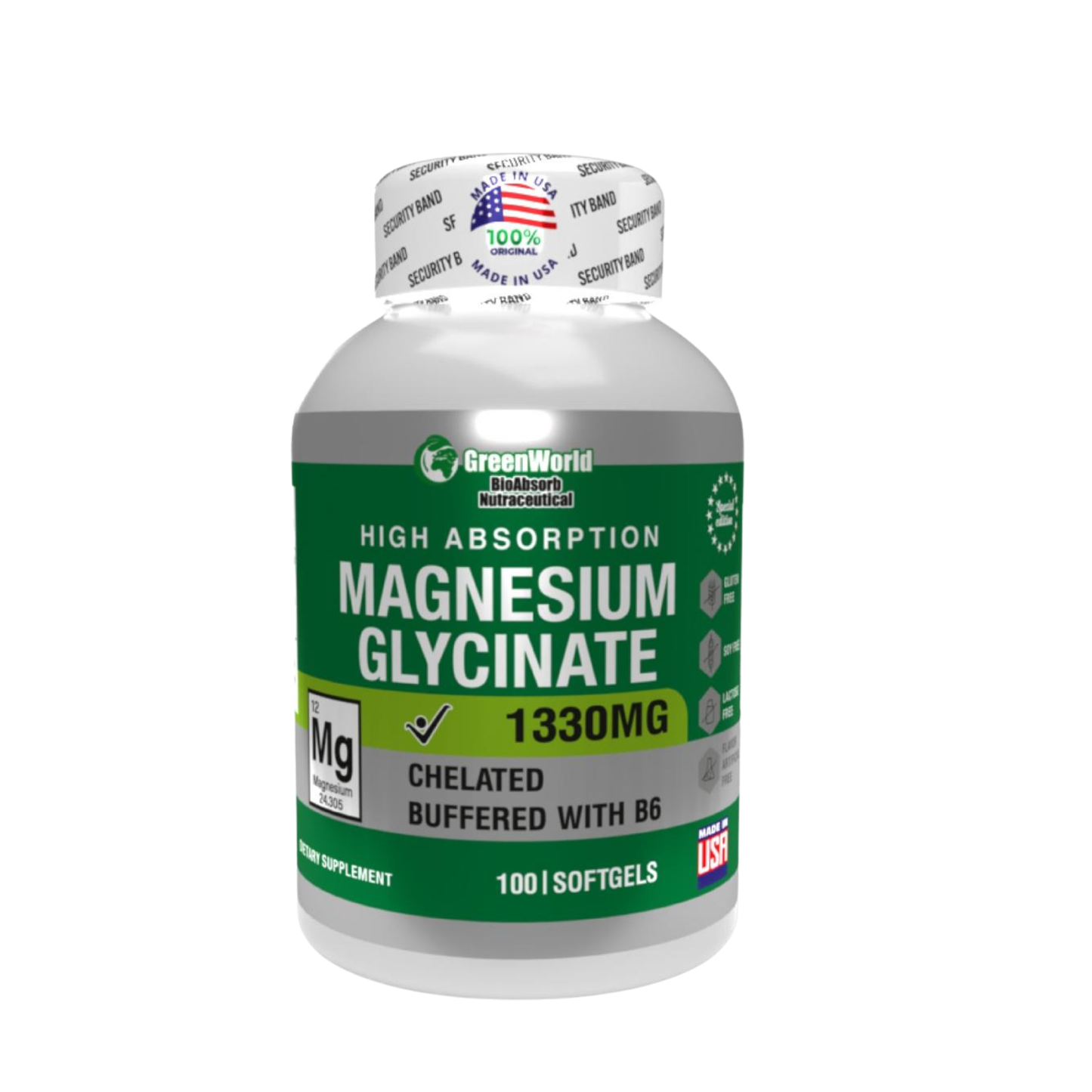 Magnesio Glicinato 1330mg + Vitamina B6 | Sueño Reparador y Cero Estrés (Americano)