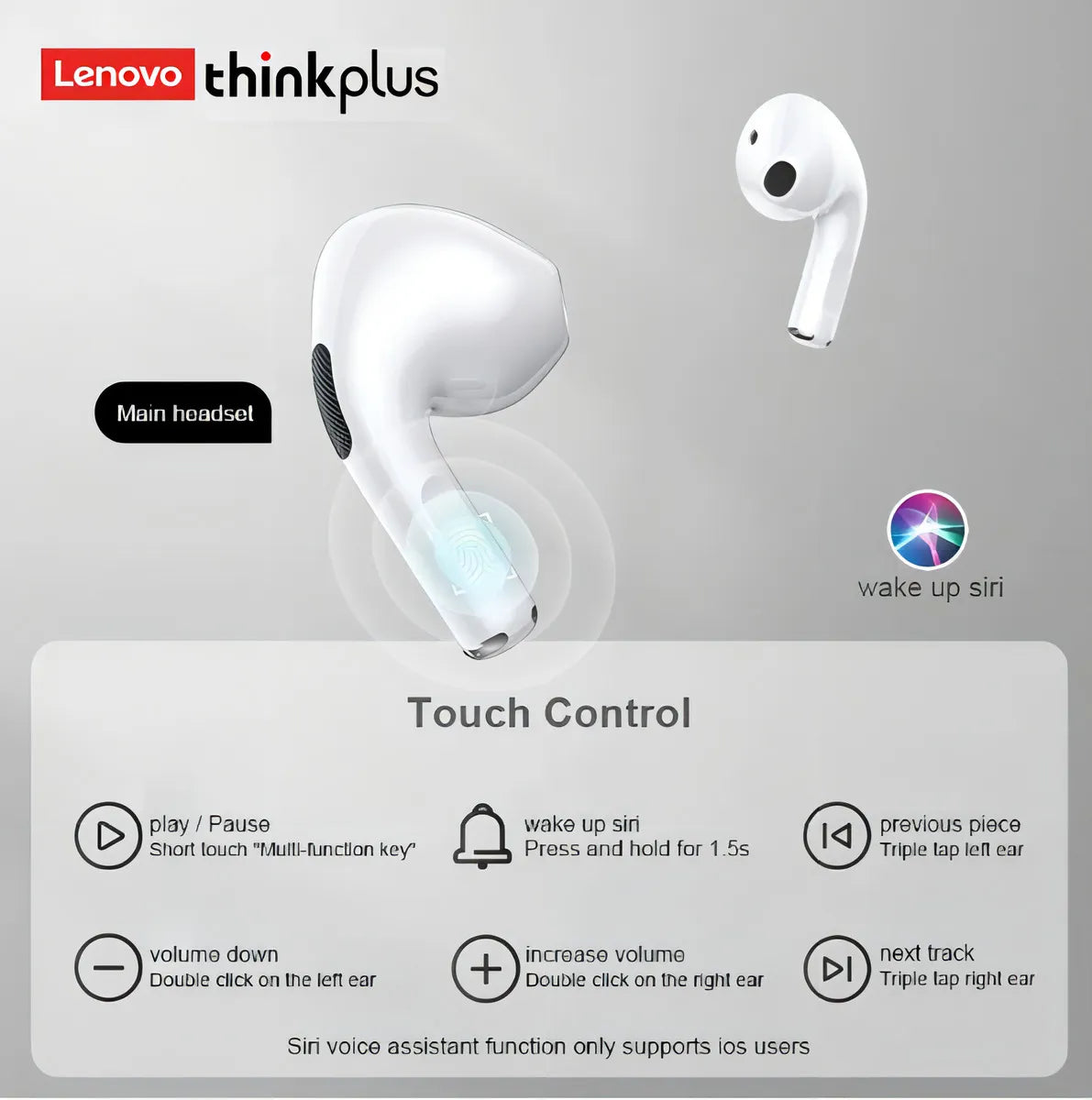 Auriculares Inalámbricos Lenovo LP40 Pro (Originales) - Cancelación de Ruido, Estuche de Carga y Resistencia IPX5