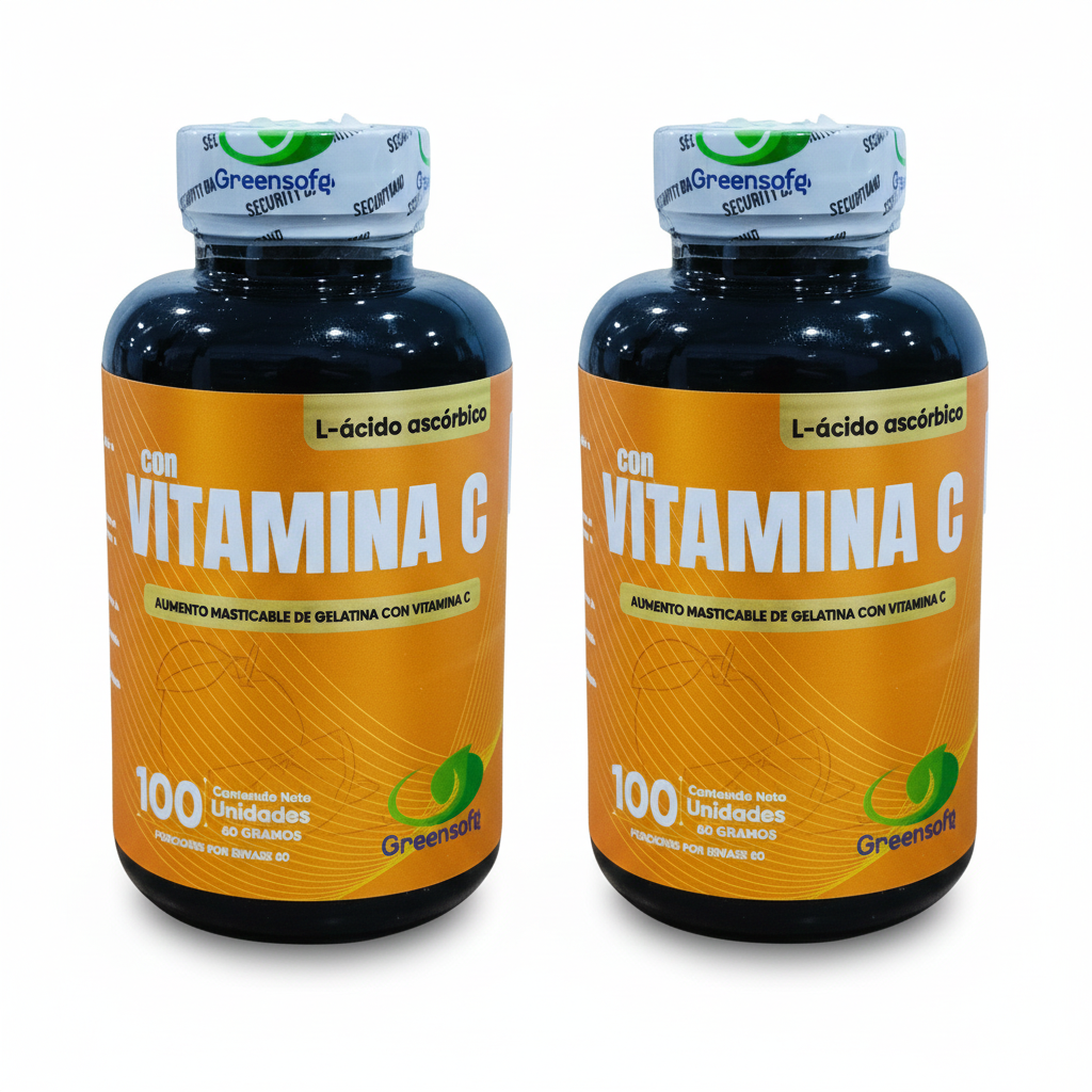 COMBO X2 Vitamina C de Alta Pureza (200 Softgels) – Doble Dosis para Refuerzo Inmunológico, Colágeno y Antioxidante