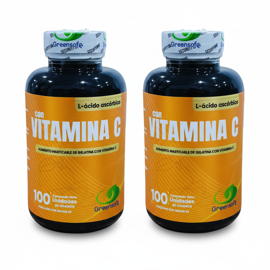 COMBO X2 Vitamina C de Alta Pureza (200 Softgels) – Doble Dosis para Refuerzo Inmunológico, Colágeno y Antioxidante