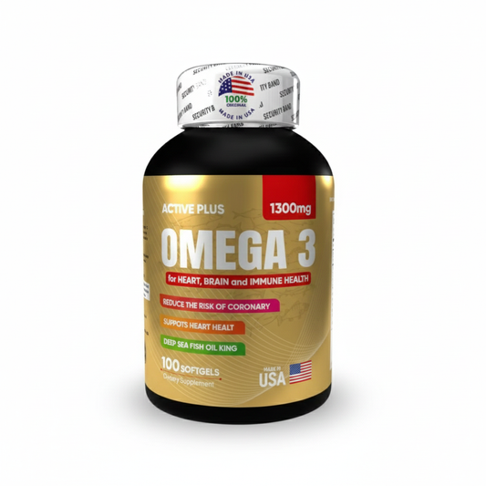 Omega 3 ACTIVE PLUS Americano (x100 Softgels) – Máxima Absorción, Salud Cardiovascular, Cerebral y Vitaminas B