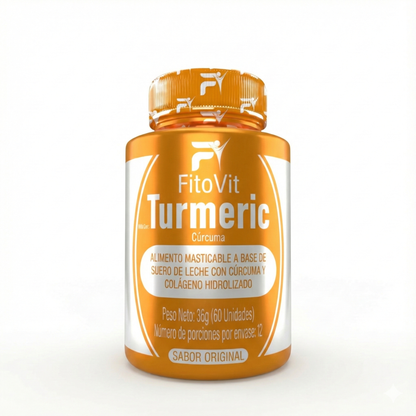 Cúrcuma Antiinflamatoria + Colágeno Fitovit (x60 Masticables) – Soporte Articular, Piel Firme y Bienestar Digestivo