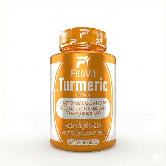 Cúrcuma Antiinflamatoria + Colágeno Fitovit (x60 Masticables) – Soporte Articular, Piel Firme y Bienestar Digestivo