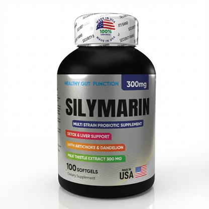 Silimarina Americano Extracto de Cardo Mariano (x100 Softgels) – Protección Hepática, Desintoxicación y Regeneración Celular