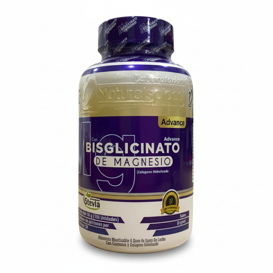 Bisglicinato de Magnesio Naturalsplast (x100 Softgels) – Máxima Absorción, Sueño Profundo, Antiestrés y Anti-Calambres