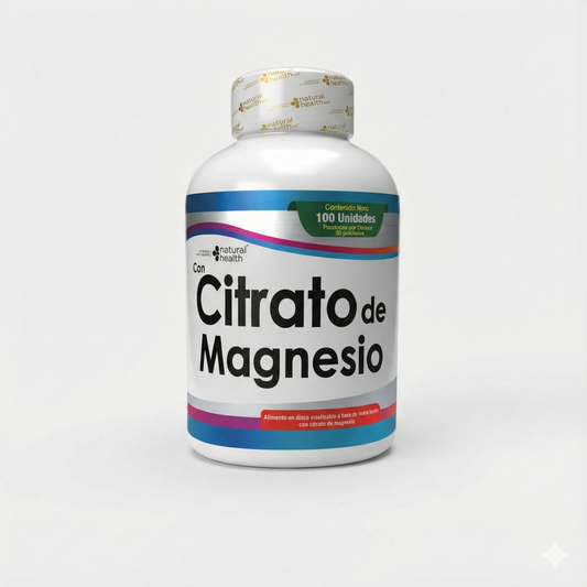 Citrato de Magnesio Natural Health (x100 Softgels) – Máxima Absorción, Sueño Profundo, Energía y Alivio al Estreñimiento