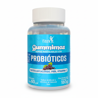 Gomitas Probióticas Fitovit (x60) – Flora Intestinal, Digestión Ligera y Vitamina C para Inmunidad ¡Sabor Uva!