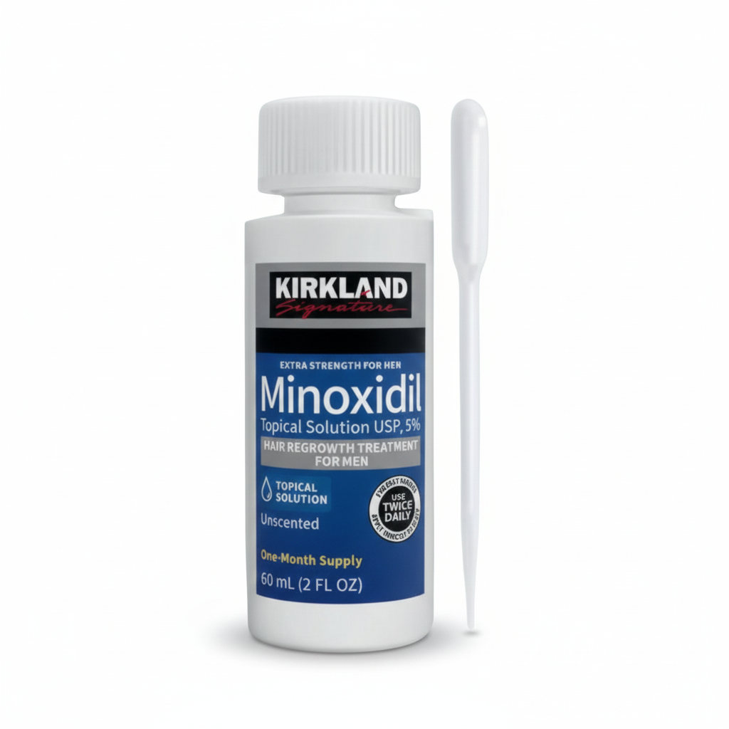 Minoxidil Kirkland 5% (Original) - Tratamiento Anticaída Clínicamente Probado para Hombres y Mujeres