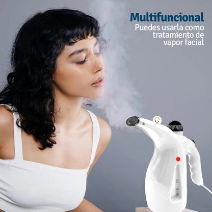 Vaporizador Multifuncional 4 en 1 PLA1 - Plancha Vertical Rápida, Sauna Facial y Esterilizador Portátil (300ml)