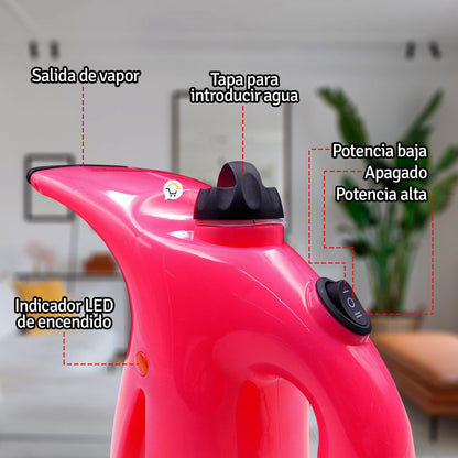 Vaporizador Multifuncional 4 en 1 PLA1 - Plancha Vertical Rápida, Sauna Facial y Esterilizador Portátil (300ml)