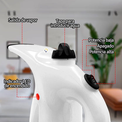 Vaporizador Multifuncional 4 en 1 PLA1 - Plancha Vertical Rápida, Sauna Facial y Esterilizador Portátil (300ml)